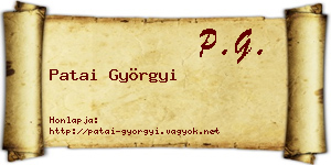 Patai Györgyi névjegykártya